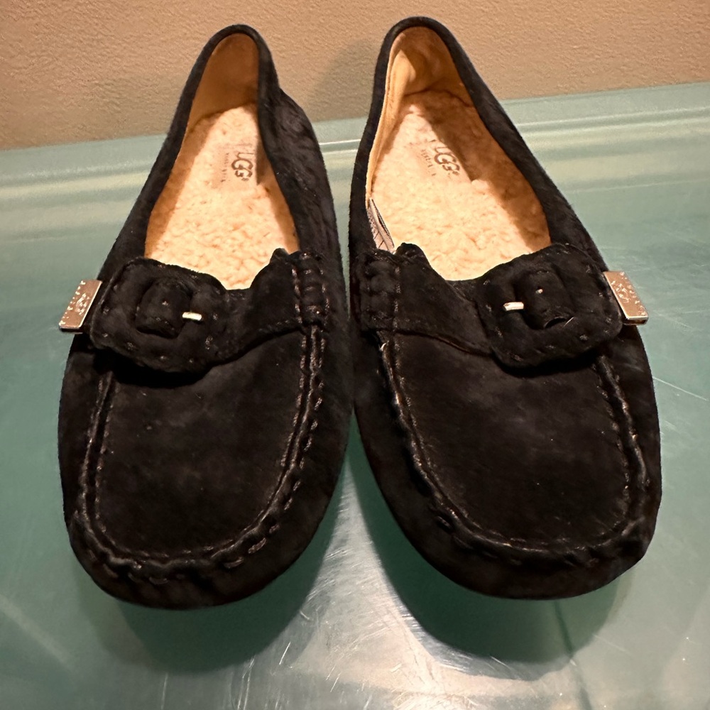 UGG Black Suede Shoes with Silver Accent